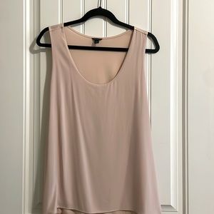 Ann Taylor Mixed Media Soft Pink Shell